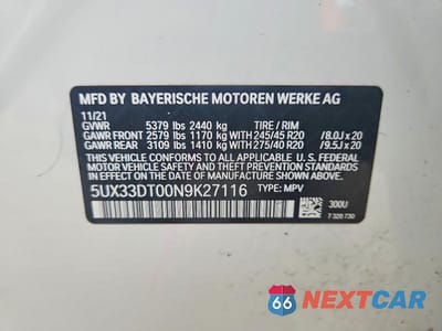 Zdjęcie 13 z 13 samochodu: 2022 BMW X4 XDRIVE30I VIN:5UX33DT00N9K27116 - miniatura