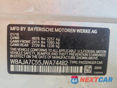 Zdjęcie 12 z 12 samochodu: 2018 BMW 530 XI VIN:WBAJA7C55JWA74482 - miniatura