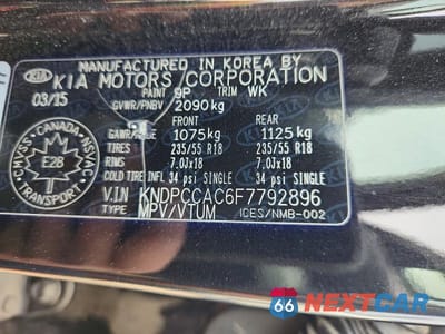 Zdjęcie 13 z 13 samochodu: 2015 KIA SPORTAGE EX VIN:KNDPCCAC6F7792896 - miniatura