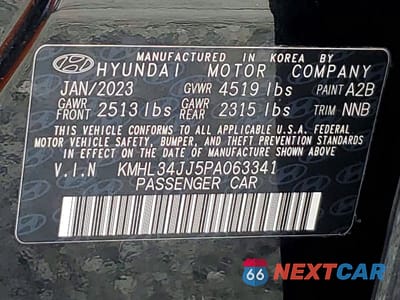 Zdjęcie 12 z 12 samochodu: 2023 HYUNDAI SONATA HYBRID SEL VIN:KMHL34JJ5PA063341 - miniatura