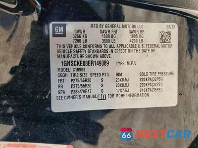 Zdjęcie 13 z 13 samochodu: 2014 CHEVROLET SUBURBAN C1500 LTZ VIN:1GNSCKE08ER149089 - miniatura