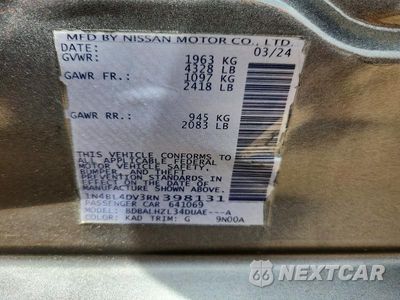 Zdjęcie 12 z 12 samochodu: 2024 NISSAN ALTIMA SV VIN:1N4BL4DV3RN398131 - miniatura