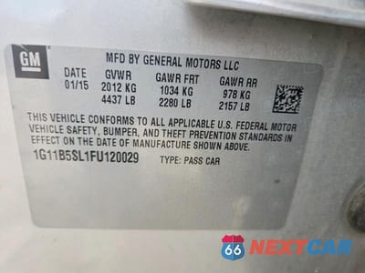Zdjęcie 12 z 12 samochodu: 2015 CHEVROLET MALIBU LS VIN:1G11B5SL1FU120029 - miniatura