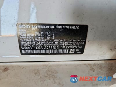 Zdjęcie 12 z 12 samochodu: 2018 BMW 330E VIN:WBA8E1C52JA756813 - miniatura