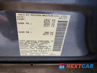 Zdjęcie 12 z 12 samochodu: 2017 NISSAN ALTIMA 2.5 S VIN:1N4AL3AP0HN342545 - miniatura