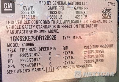 Zdjęcie 10 z 10 samochodu: 2013 GMC YUKON XL K1500 SLT VIN:1GKS2KE79DR128926 - miniatura