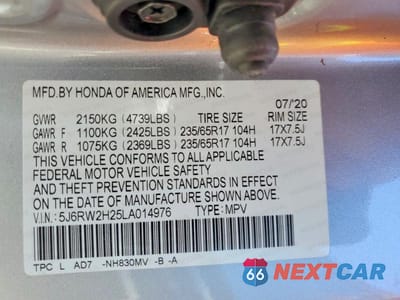 Zdjęcie 13 z 13 samochodu: 2020 HONDA CR-V LX VIN:5J6RW2H25LA014976 - miniatura
