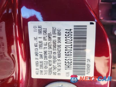 Zdjęcie 13 z 13 samochodu: 2002 HONDA CIVIC LX VIN:1HGES16502L023564 - miniatura