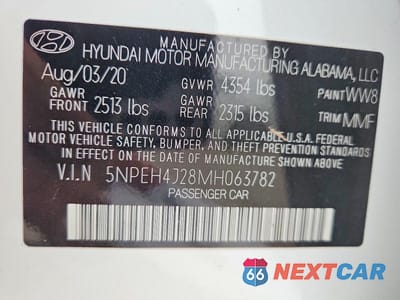 Zdjęcie 13 z 13 samochodu: 2021 HYUNDAI SONATA LIMITED VIN:5NPEH4J28MH063782 - miniatura