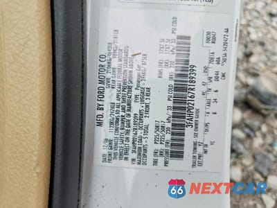 Zdjęcie 13 z 13 samochodu: 2007 FORD FUSION SEL VIN:3FAHP02167R189399 - miniatura