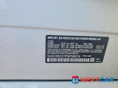 Zdjęcie 12 z 12 samochodu: 2023 BMW X5 XDRIVE40I VIN:5UXCR6C07P9P56074 - miniatura