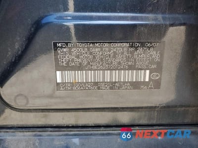 Zdjęcie 12 z 12 samochodu: 2007 LEXUS IS 350 VIN:JTHBE262372012476 - miniatura