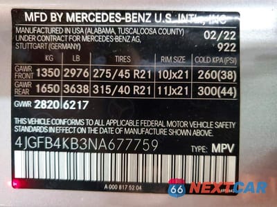 Zdjęcie 13 z 13 samochodu: 2022 MERCEDES-BENZ GLE 350 4MATIC VIN:4JGFB4KB3NA677759 - miniatura