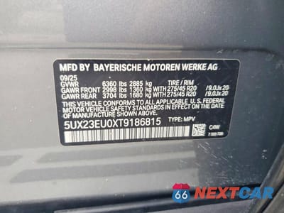 Zdjęcie 13 z 13 samochodu: 2026 BMW X5 XDRIVE4 VIN:5UX23EU0XT9186815 - miniatura