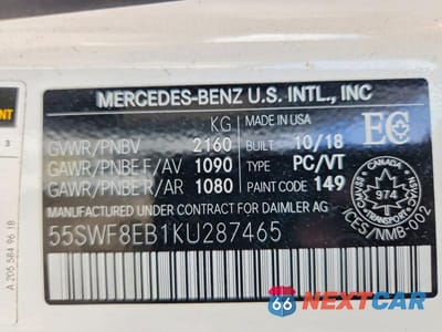 Zdjęcie 13 z 13 samochodu: 2019 MERCEDES-BENZ C 300 4MATIC VIN:55SWF8EB1KU287465 - miniatura