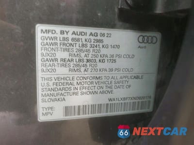 Zdjęcie 13 z 13 samochodu: 2022 AUDI Q7 PREMIUM PLUS VIN:WA1LXBF7XND020176 - miniatura