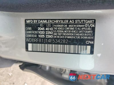 Zdjęcie 12 z 12 samochodu: 2004 MERCEDES-BENZ C 240 4MATIC VIN:WDBRF81J14F534282 - miniatura