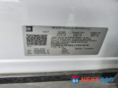 Zdjęcie 14 z 14 samochodu: 2018 CHEVROLET TRAVERSE PREMIER VIN:1GNEVJKW1JJ157876 - miniatura