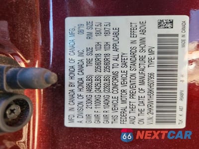 Zdjęcie 14 z 14 samochodu: 2019 HONDA CR-V EX VIN:2HKRW1H58KH507956 - miniatura