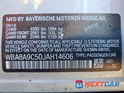 Zdjęcie 12 z 12 samochodu: 2018 BMW 320 I VIN:WBA8A9C50JAH14606 - miniatura