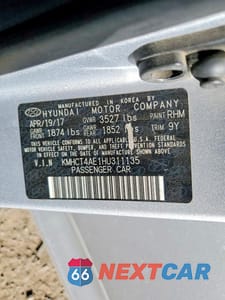 Zdjęcie 13 z 13 samochodu: 2017 HYUNDAI ACCENT SE VIN:KMHCT4AE1HU311135 - miniatura