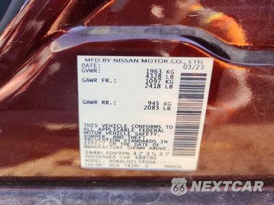 Zdjęcie 12 z 12 samochodu: 2023 NISSAN ALTIMA SV VIN:1N4BL4DV9PN373537 - miniatura