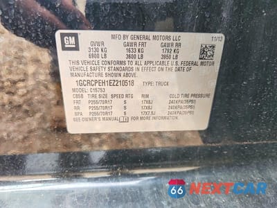Zdjęcie 12 z 12 samochodu: 2014 CHEVROLET SILVERADO C1500 VIN:1GCRCPEH1EZ210518 - miniatura