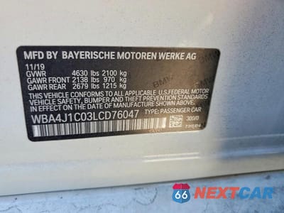 Zdjęcie 13 z 13 samochodu: 2020 BMW 430I GRAN COUPE VIN:WBA4J1C03LCD76047 - miniatura