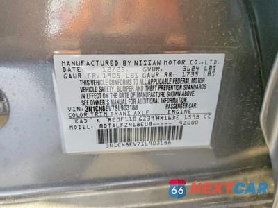 Zdjęcie 12 z 12 samochodu: 2025 NISSAN VERSA SV VIN:3N1CN8EV7SL903188 - miniatura