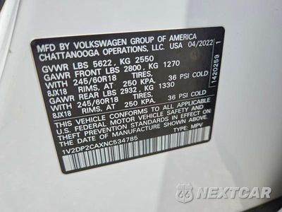 Zdjęcie 13 z 13 samochodu: 2022 VOLKSWAGEN ATLAS SE VIN:1V2DP2CAXNC534785 - miniatura
