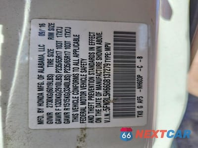 Zdjęcie 13 z 13 samochodu: 2016 HONDA ODYSSEY EXL VIN:5FNRL5H66GB137279 - miniatura