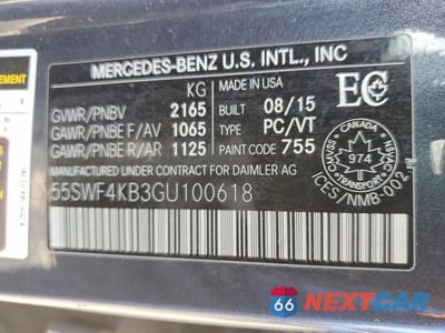 Zdjęcie 12 z 12 samochodu: 2016 MERCEDES-BENZ C 300 4MATIC VIN:55SWF4KB3GU100618 - miniatura