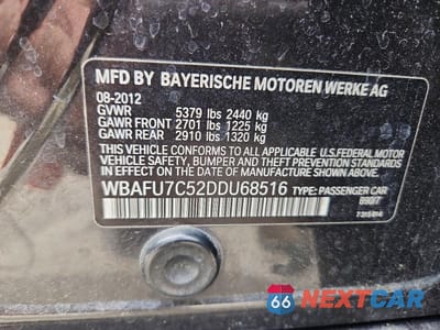 Zdjęcie 12 z 12 samochodu: 2013 BMW 535 XI VIN:WBAFU7C52DDU68516 - miniatura