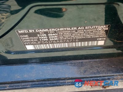 Zdjęcie 12 z 12 samochodu: 2006 MERCEDES-BENZ E 350 VIN:WDBUF56J76A874716 - miniatura