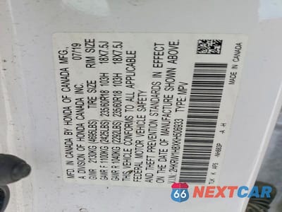 Zdjęcie 12 z 12 samochodu: 2019 HONDA CR-V EXL VIN:2HKRW1H8XKH506933 - miniatura