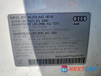 Zdjęcie 13 z 13 samochodu: 2017 AUDI Q5 PREMIUM PLUS VIN:WA1L2AFP7HA009263 - miniatura