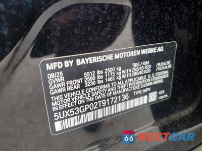 Zdjęcie 14 z 14 samochodu: 2026 BMW X3 30 XDRIVE VIN:5UX53GP02T9172136 - miniatura