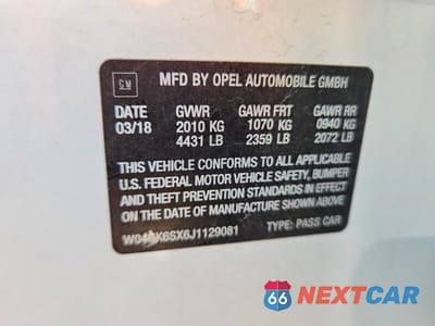 Zdjęcie 12 z 12 samochodu: 2018 BUICK REGAL VIN:W04GK6SX6J1129081 - miniatura