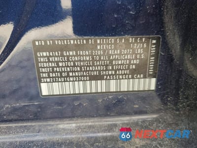 Zdjęcie 12 z 12 samochodu: 2016 VOLKSWAGEN GOLF S VIN:3VW217AU1GM037000 - miniatura