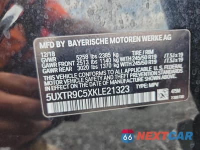 Zdjęcie 13 z 13 samochodu: 2019 BMW X3 XDRIVE30I VIN:5UXTR9C5XKLE21323 - miniatura
