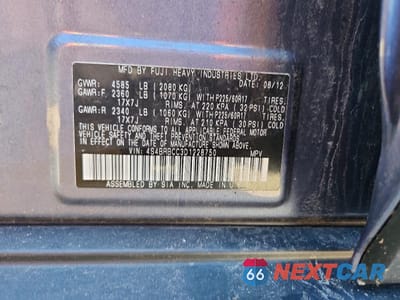 Zdjęcie 13 z 13 samochodu: 2013 SUBARU OUTBACK 2.5I PREMIUM VIN:4S4BRBCC3D1228750 - miniatura