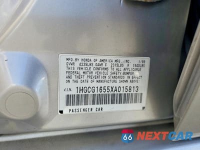 Zdjęcie 12 z 12 samochodu: 1999 HONDA ACCORD EX VIN:1HGCG1655XA015813 - miniatura