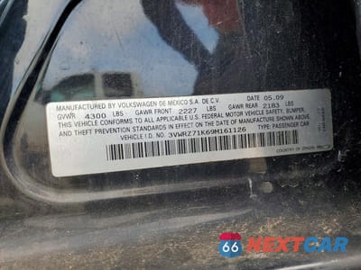 Zdjęcie 12 z 12 samochodu: 2009 VOLKSWAGEN JETTA SE VIN:3VWRZ71K69M161126 - miniatura