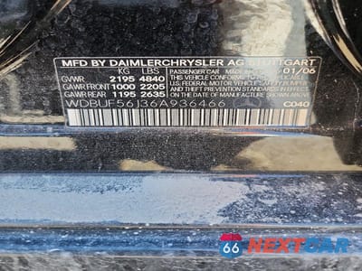 Zdjęcie 12 z 12 samochodu: 2006 MERCEDES-BENZ E 350 VIN:WDBUF56J36A936466 - miniatura