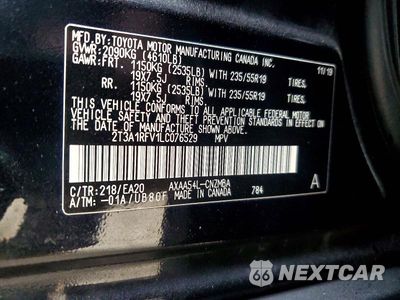 Zdjęcie 13 z 13 samochodu: 2020 TOYOTA RAV4 VIN:2T3A1RFV1LC076529 - miniatura