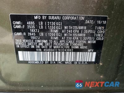 Zdjęcie 13 z 13 samochodu: 2019 SUBARU OUTBACK TOURING VIN:4S4BSATC1K3243862 - miniatura