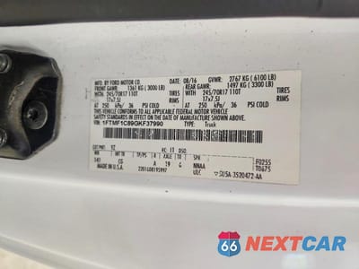 Zdjęcie 12 z 12 samochodu: 2016 FORD F150 VIN:1FTMF1C89GKF37990 - miniatura