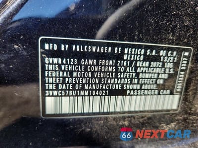 Zdjęcie 12 z 12 samochodu: 2021 VOLKSWAGEN JETTA S VIN:3VWC57BU1MM104021 - miniatura