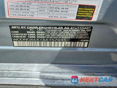 Zdjęcie 12 z 12 samochodu: 2008 MERCEDES-BENZ S-CLASS S550 VIN:WDDNG86X18A157035 - miniatura
