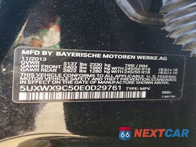 Zdjęcie 13 z 13 samochodu: 2014 BMW X3 XDRIVE28I VIN:5UXWX9C50E0D29761 - miniatura